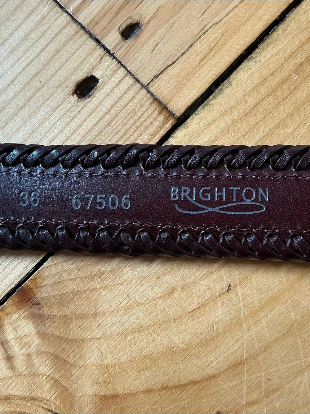 Brighton Santos Men Woven Leather Fabric Belt 36